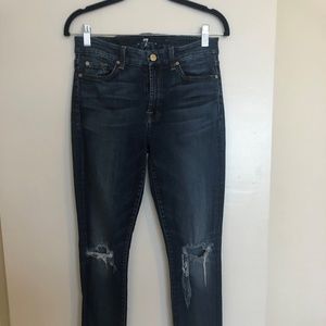 Distressed 7 For All Mankind skinny jean